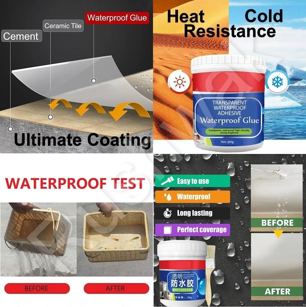 Transparent Waterproof Glue with Brush