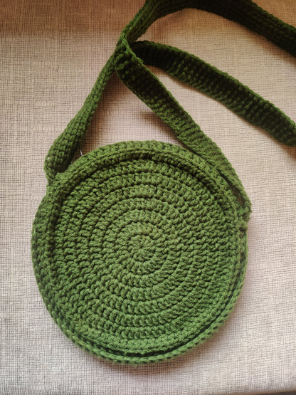 Handmade Woolen Round Sling Bag